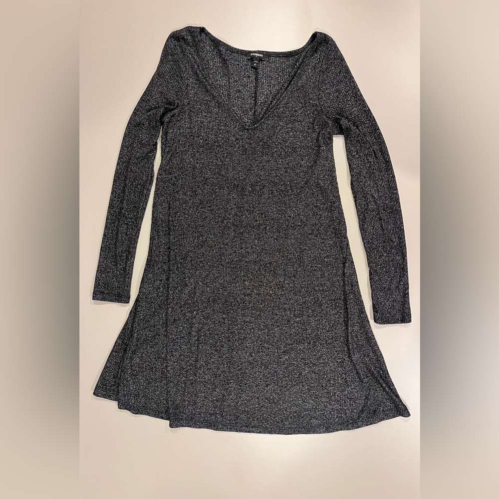 Express Gray Long Sleeve Dress